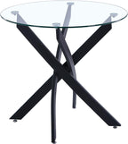 Round Dining Table Modern Kitchen with Metal Legs