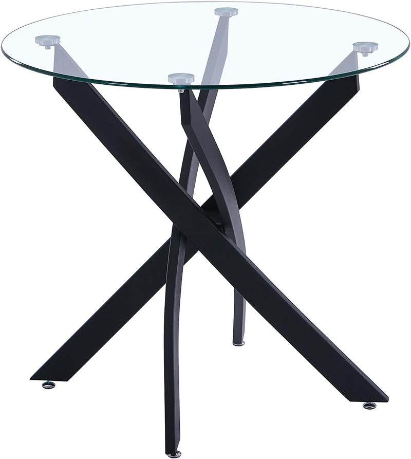 Round Dining Table Modern Kitchen with Metal Legs