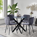 Round Dining Table Modern Kitchen with Metal Legs