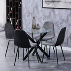 Round Dining Table Modern Kitchen with Metal Legs