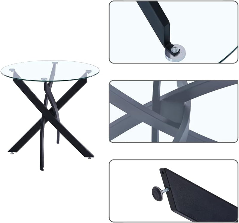 Round Dining Table Wooden 80CM Retro Kitchen