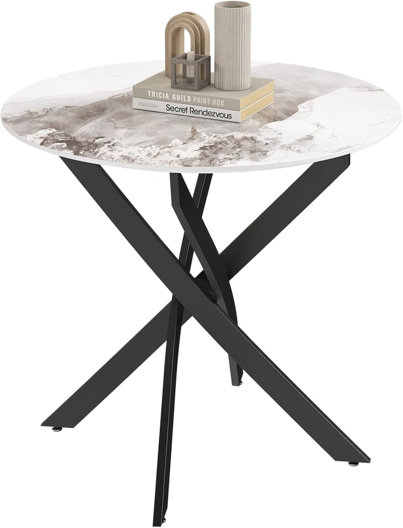 Round Dining Table Wooden 80CM Retro Kitchen