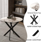 Round Dining Table Wooden 80CM Retro Kitchen