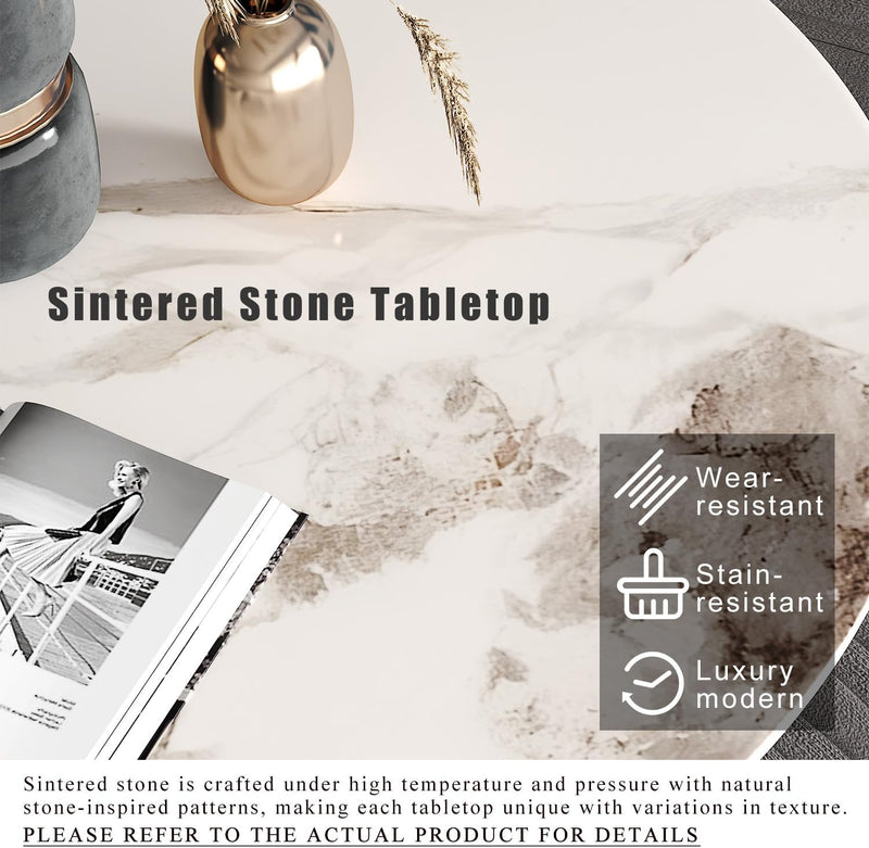 Round Dining Table Wooden 80CM Retro Kitchen