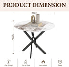 Round Dining Table Wooden 80CM Retro Kitchen