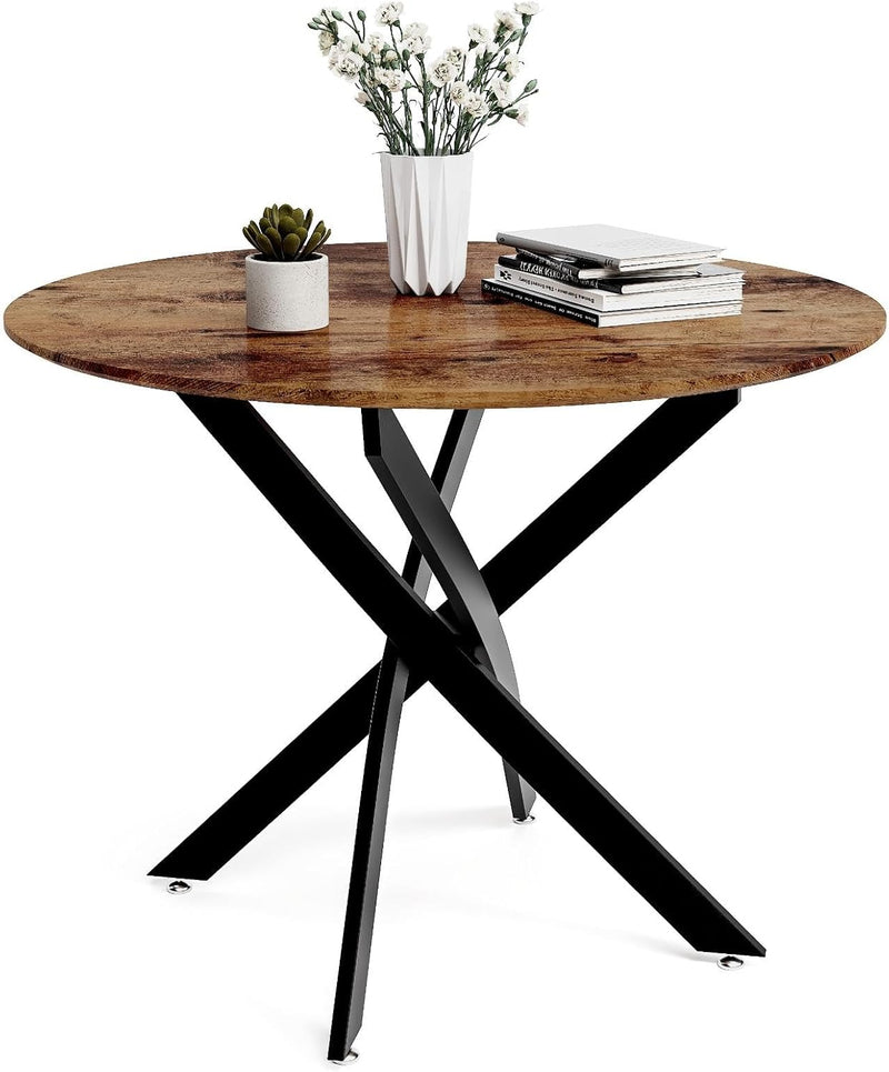 Round Dining Table Wooden 80CM Retro Kitchen