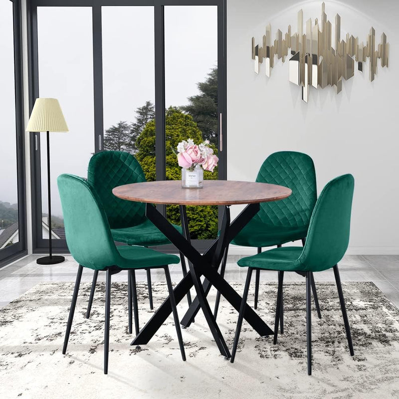 Round Dining Table Wooden 80CM Retro Kitchen