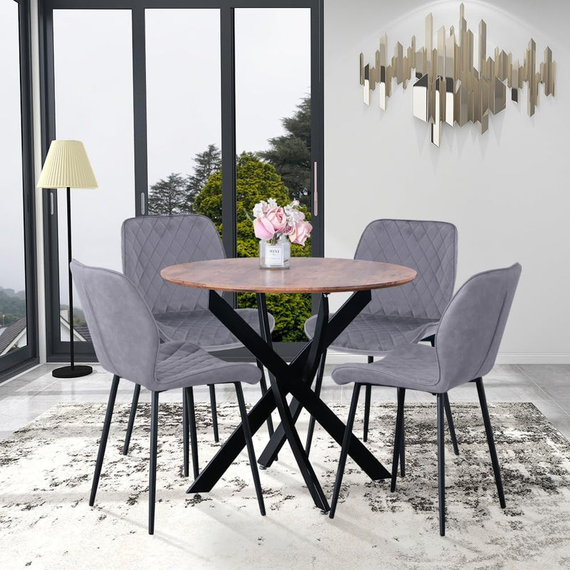 Round Dining Table Wooden 80CM Retro Kitchen