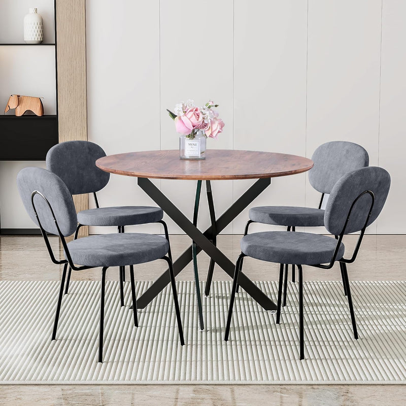 Round Dining Table Wooden 80CM Retro Kitchen