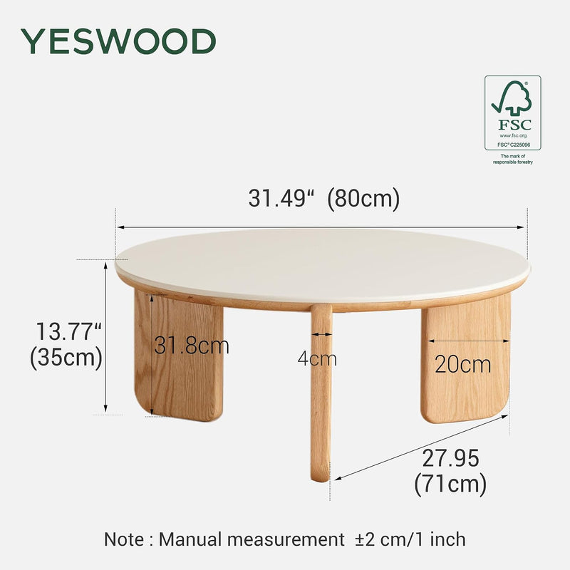 Round End Table with Sintered Stone Top Solid
