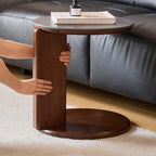 Round End Table with Sintered Stone Top Solid