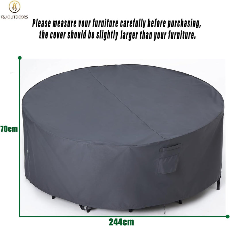 Round Garden Furniture Cover Waterproof