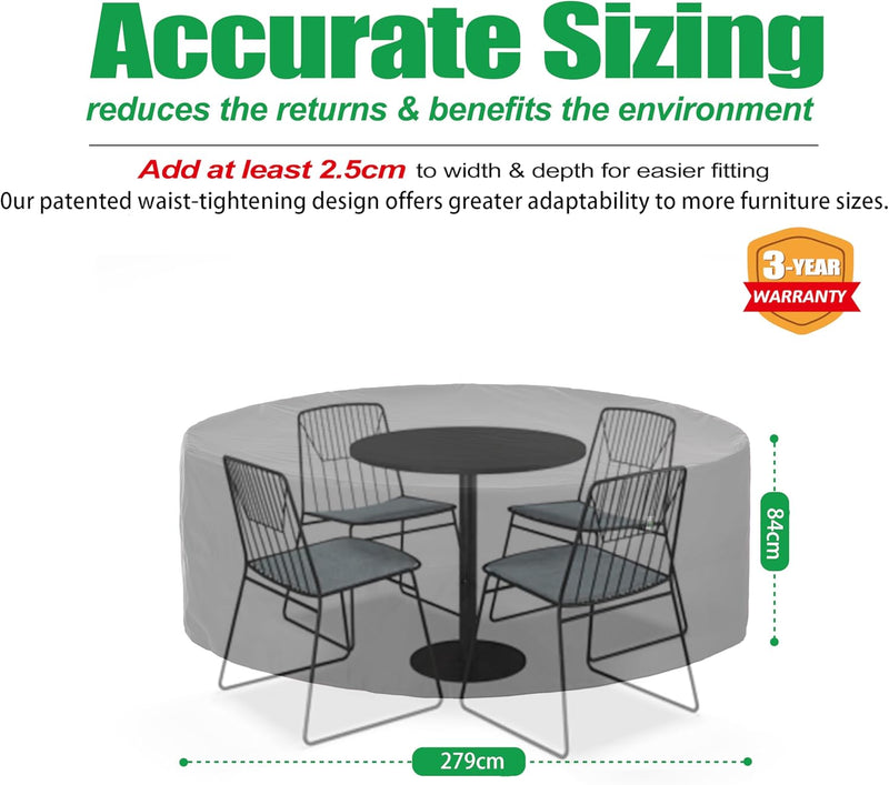 Round Garden Furniture Cover Waterproof