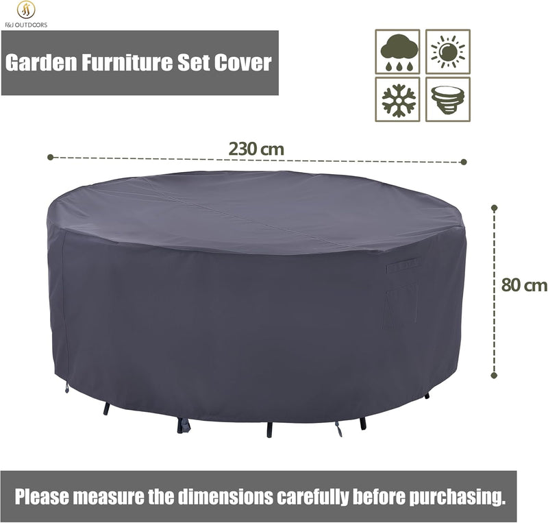 Round Garden Furniture Cover Waterproof