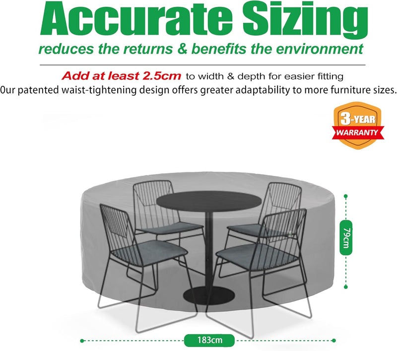 Round Garden Furniture Cover Waterproof