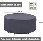 Round Garden Furniture Cover Waterproof