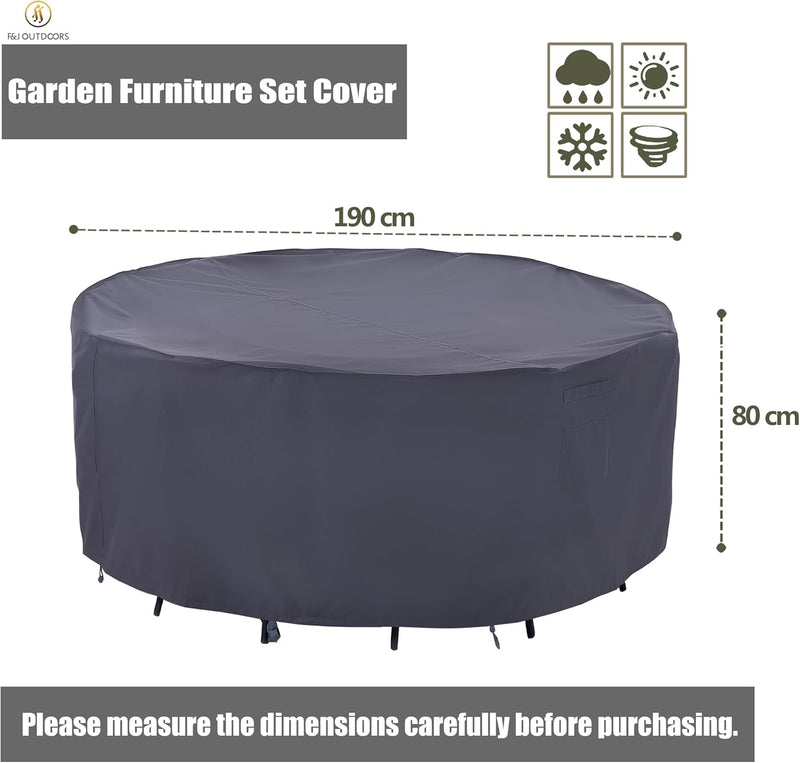 Round Garden Furniture Cover Waterproof