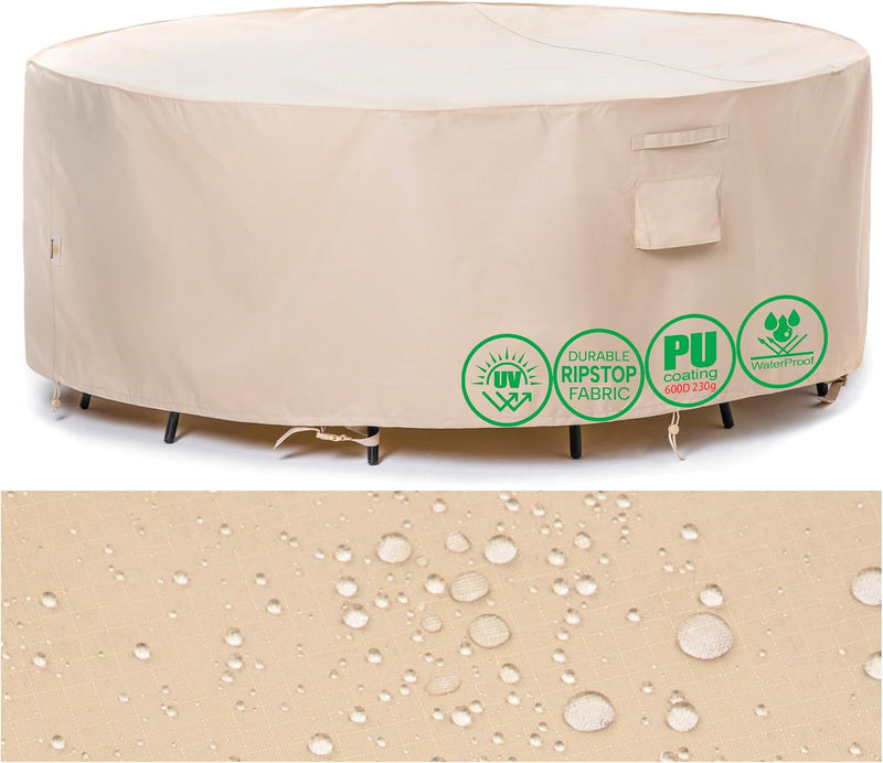 Round Garden Furniture Cover Waterproof