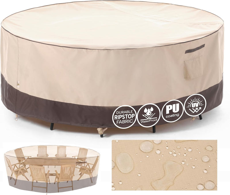 Round Garden Furniture Cover Waterproof