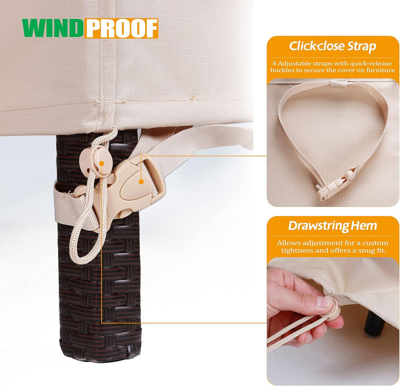 Round Garden Furniture Cover Waterproof