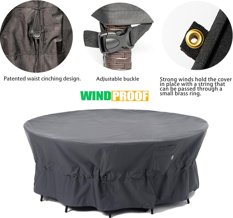 Round Garden Furniture Cover Waterproof