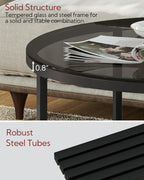 Round Glass Coffee Tables for Living Room 2-Tier