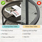 Round Glass Coffee Tables for Living Room 2-Tier