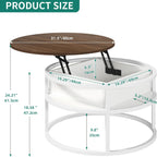 Round Lift Top Coffee Table Tables for Living