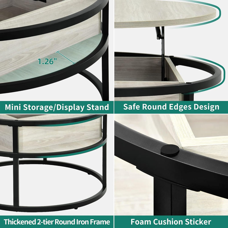 Round Lift Top Coffee Table Tables for Living
