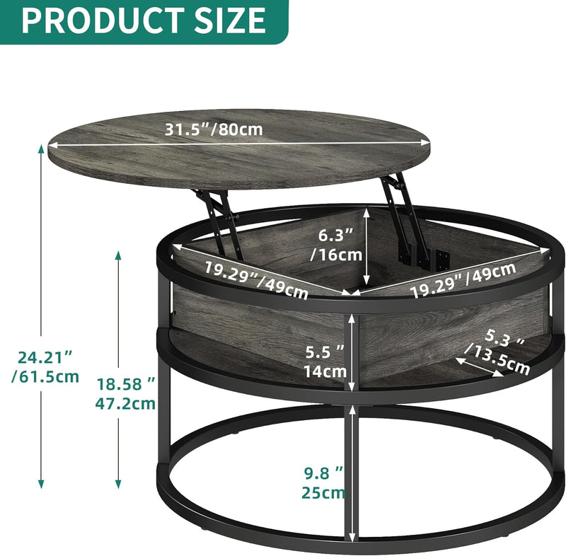 Round Lift Top Coffee Table Tables for Living