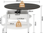 68CM Rustic Round Lift Top Coffee Table