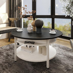 68CM Rustic Round Lift Top Coffee Table