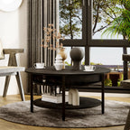 68CM Rustic Round Lift Top Coffee Table