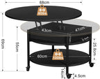 Espresso Round Lift Top Coffee Table with Lockable