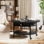 Espresso Round Lift Top Coffee Table with Lockable