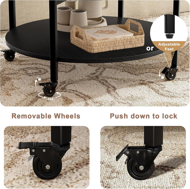 Espresso Round Lift Top Coffee Table with Lockable