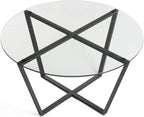 Round Metro Glass Coffee Table Side Table