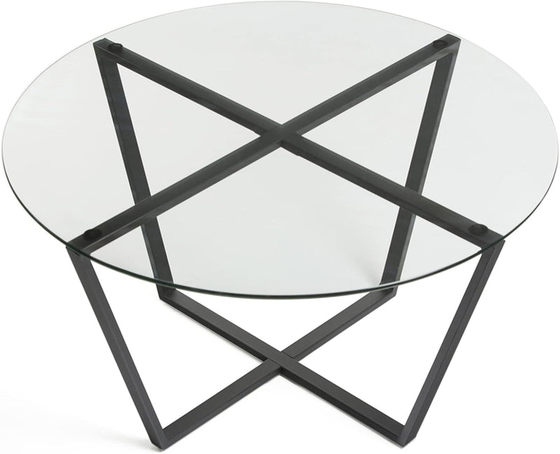 Round Metro Glass Coffee Table Side Table