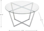 Round Metro Glass Coffee Table Side Table
