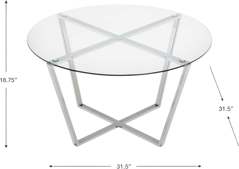 Round Metro Glass Coffee Table Side Table