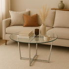 Clear Glass & Silver Base