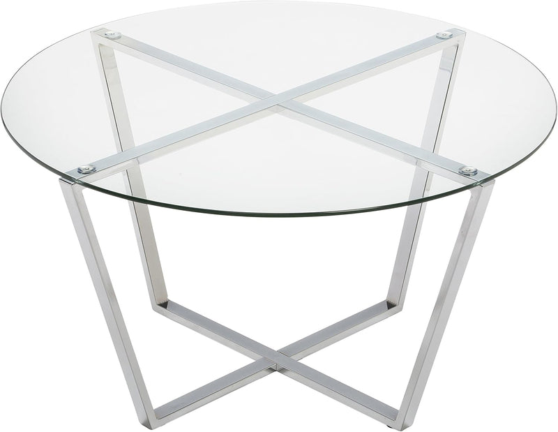 Round Metro Glass Coffee Table Side Table