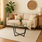 Round Metro Glass Coffee Table Side Table