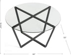 Round Metro Glass Coffee Table Side Table