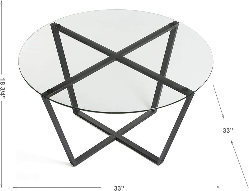 Round Metro Glass Coffee Table Side Table