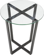 Round Metro Glass Coffee Table Side Table