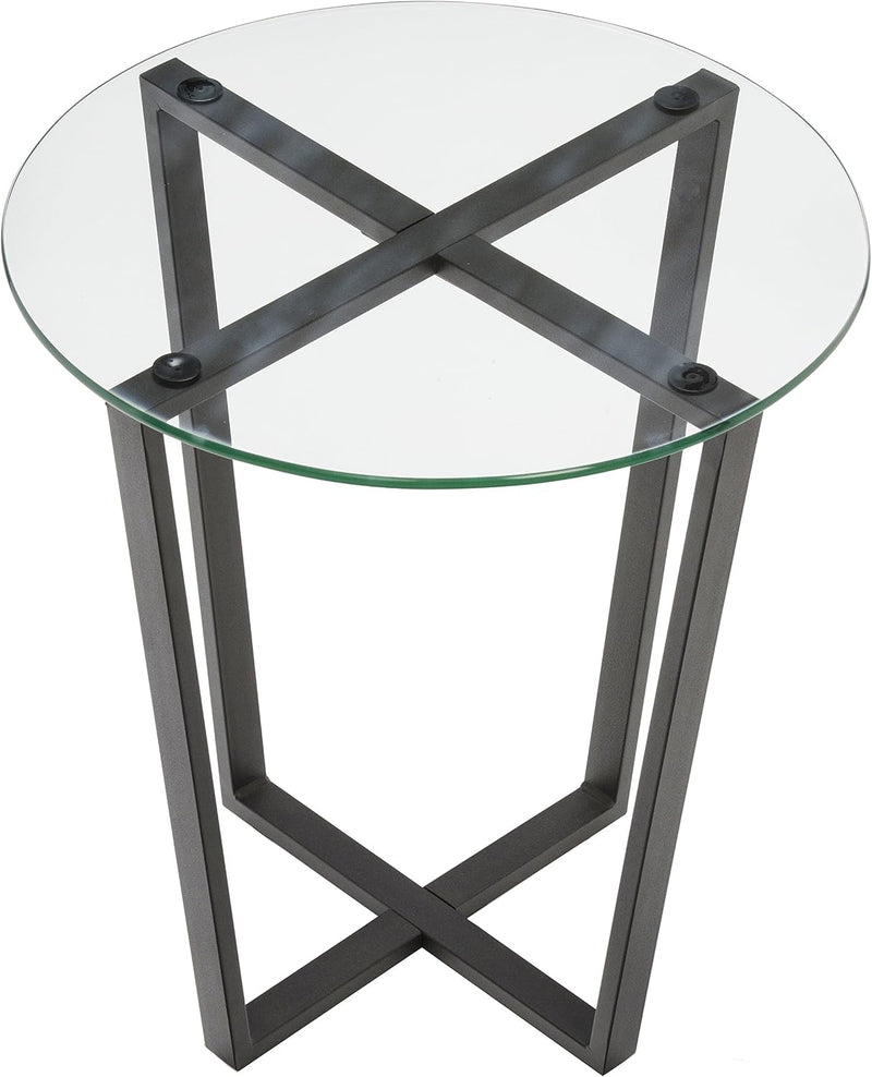 Round Metro Glass Coffee Table Side Table