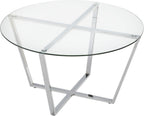 Round Metro Glass Coffee Table Side Table