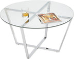 Round Metro Glass Coffee Table Side Table