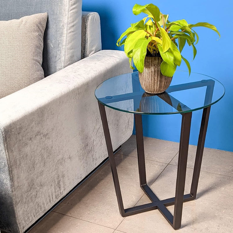 Round Metro Glass Coffee Table Side Table